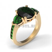 3D ring with stones No. 91