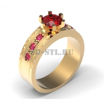 3D ring with stones No. 18