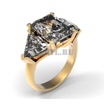 3D ring with stones No. 258