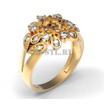 3D ring with stones No. 29