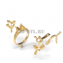 3D ring with stones No. 186