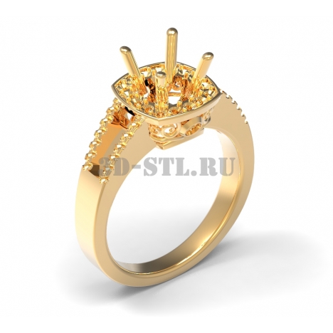 3D Ring with Stones #103 | 3D Model of a Jewelry Ring for Waxing (*.3dm)