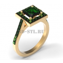 3D ring with stones No. 176