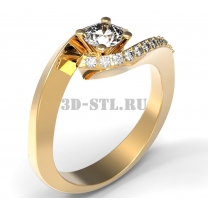 3D ring with stones No. 82