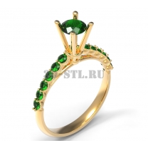 3D ring with stones No. 60