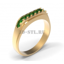 3D ring with stones No. 19