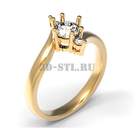3D Ring with Stones #234 | 3D Model of a Jewelry Ring for Waxing (*.3dm)