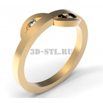 3D кольцо с камнями №70