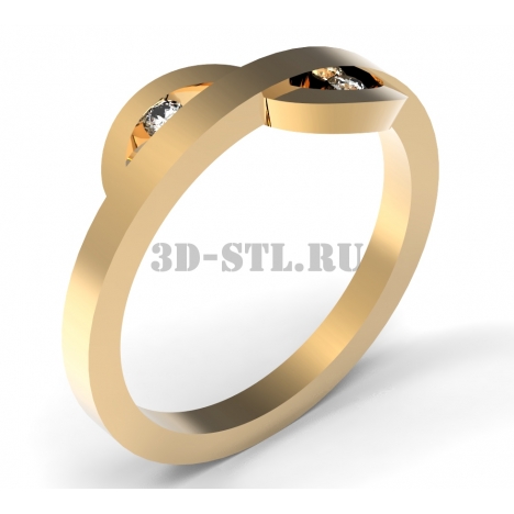 3D кольцо с камнями №70 | 3D модель ювелирного кольца для восковки (*.3dm)