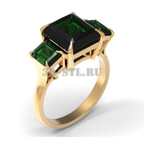3D Ring with Stones #123 | 3D Model of a Jewelry Ring for Waxing (*.3dm)