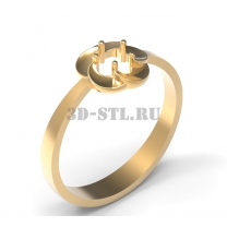 3D ring with stones No. 399