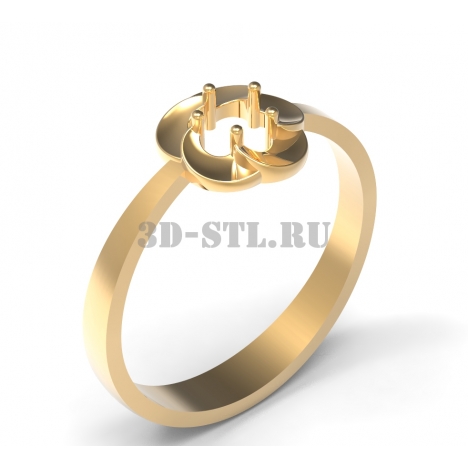 3D Ring with Stones #399 | 3D Model of a Jewelry Ring for Waxing (*.3dm)