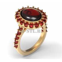 3D ring with stones No. 187