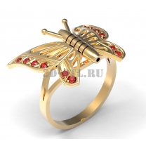 3D ring with stones No. 61