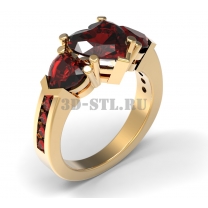 3D ring with stones No. 167