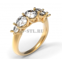 3D ring with stones No. 41