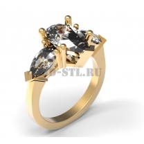 3D ring with stones No. 125