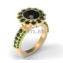 3D ring with stones No. 136