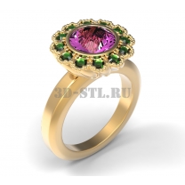 3D ring with stones No. 168