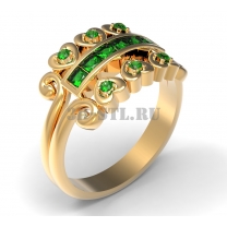 3D ring with stones No. 236