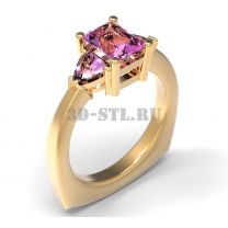 3D ring with stones No. 22