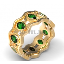 3D кольцо с камнями №301