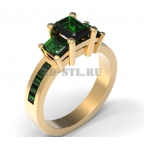 3D ring with stones No. 52