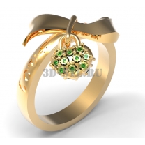3D ring with stones No. 191