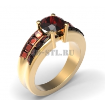 3D ring with stones No. 158