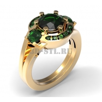 3D ring with stones No. 169