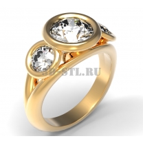 3D ring with stones No. 33