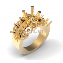 3D ring with stones No. 250