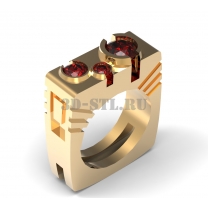 3D кольцо с камнями №43