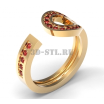 3D ring with stones No. 86