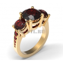 3D ring with stones No. 148