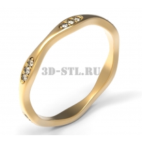 3D ring with stones No. 74