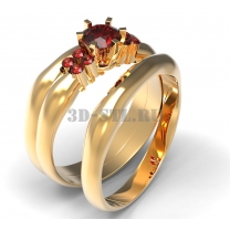 3D ring with stones No. 3