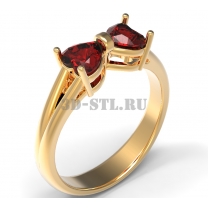 3D кольцо с камнями №192