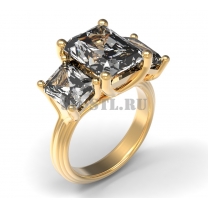 3D ring with stones No. 205