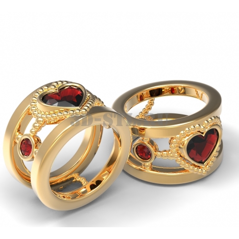 3D Ring with Stones #117 | 3D Model of a Jewelry Ring for Waxing (*.3dm)