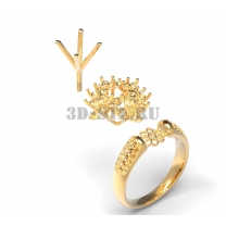 3D ring with stones No. 180