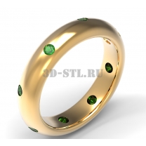 3D ring with stones No. 34