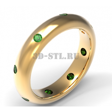 3D Ring with Stones #34 | 3D Model of a Jewelry Ring for Waxing (*.3dm)