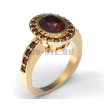 3D ring with stones No. 206