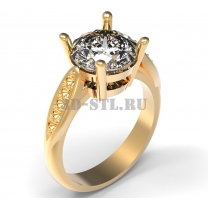 3D ring with stones No. 44