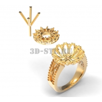 3D ring with stones No. 87