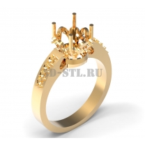 3D ring with stones No. 88