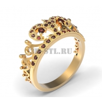3D кольцо с камнями №229