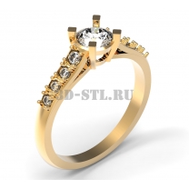 3D ring with stones No. 77