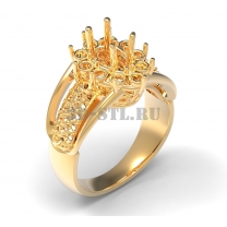 3D ring with stones No. 99